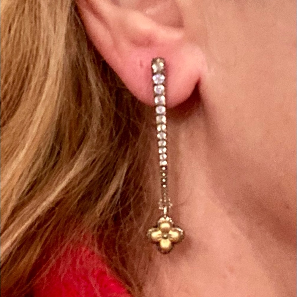 Barbara Bixby Sterling & 18K White Topaz Earrings NEW